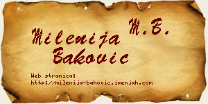 Milenija Baković vizit kartica